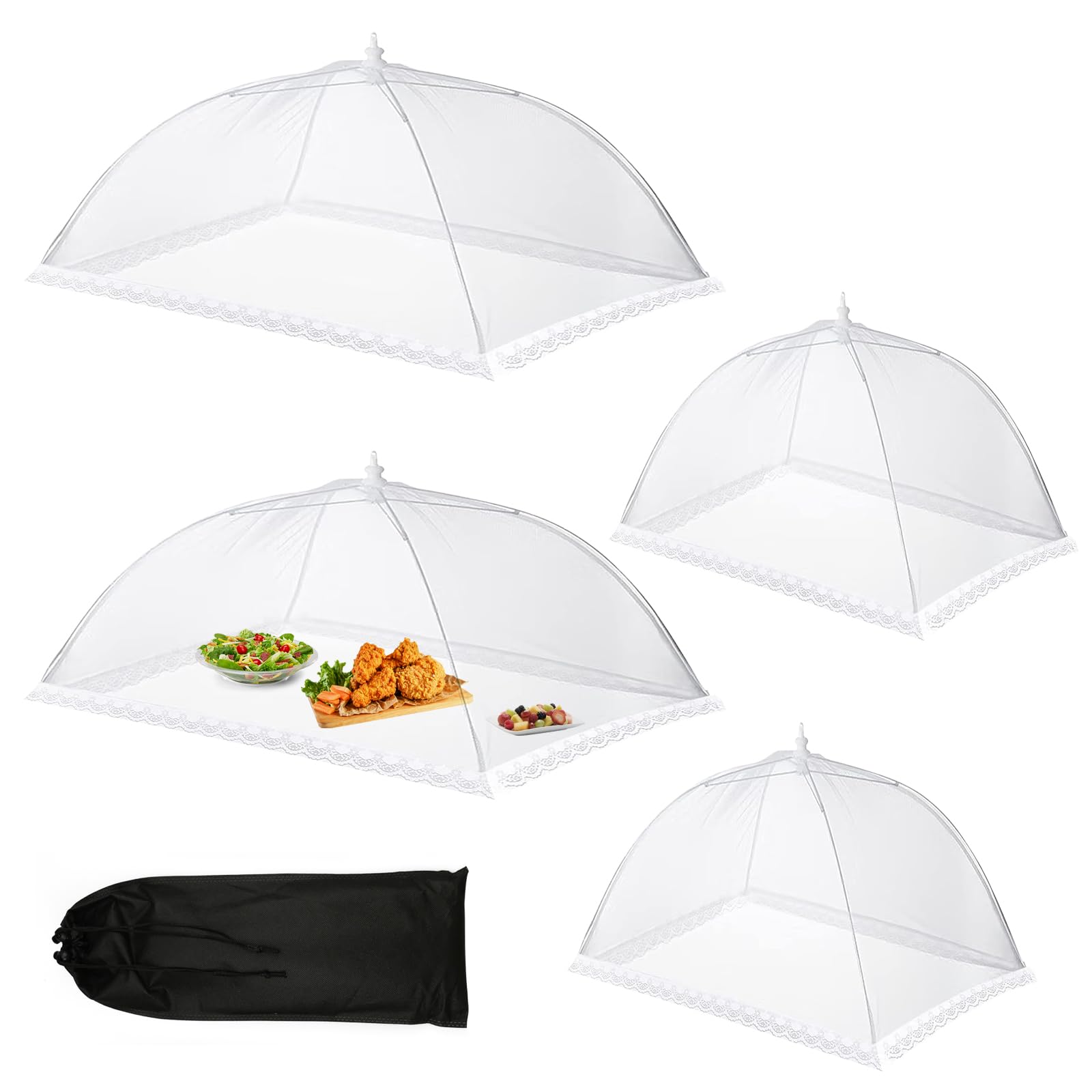 Zfseyuh 4 Pièces Cloche Alimentaire Pliable Anti-Mouche Cloche a Fromage Couvercle de Nourriture Tente pour Maison,Pique-Niques,Barbecues,Protéger Légumes, Fruits,Viande Zfseyuh 4 Pièces Cloche Alimentaire Pliable Anti-Mouche Cloche a Fromage Couvercle de Nourriture Tente pour Maison,Pique-Niques,Barbecues,Protéger Légumes, Fruits,Viande