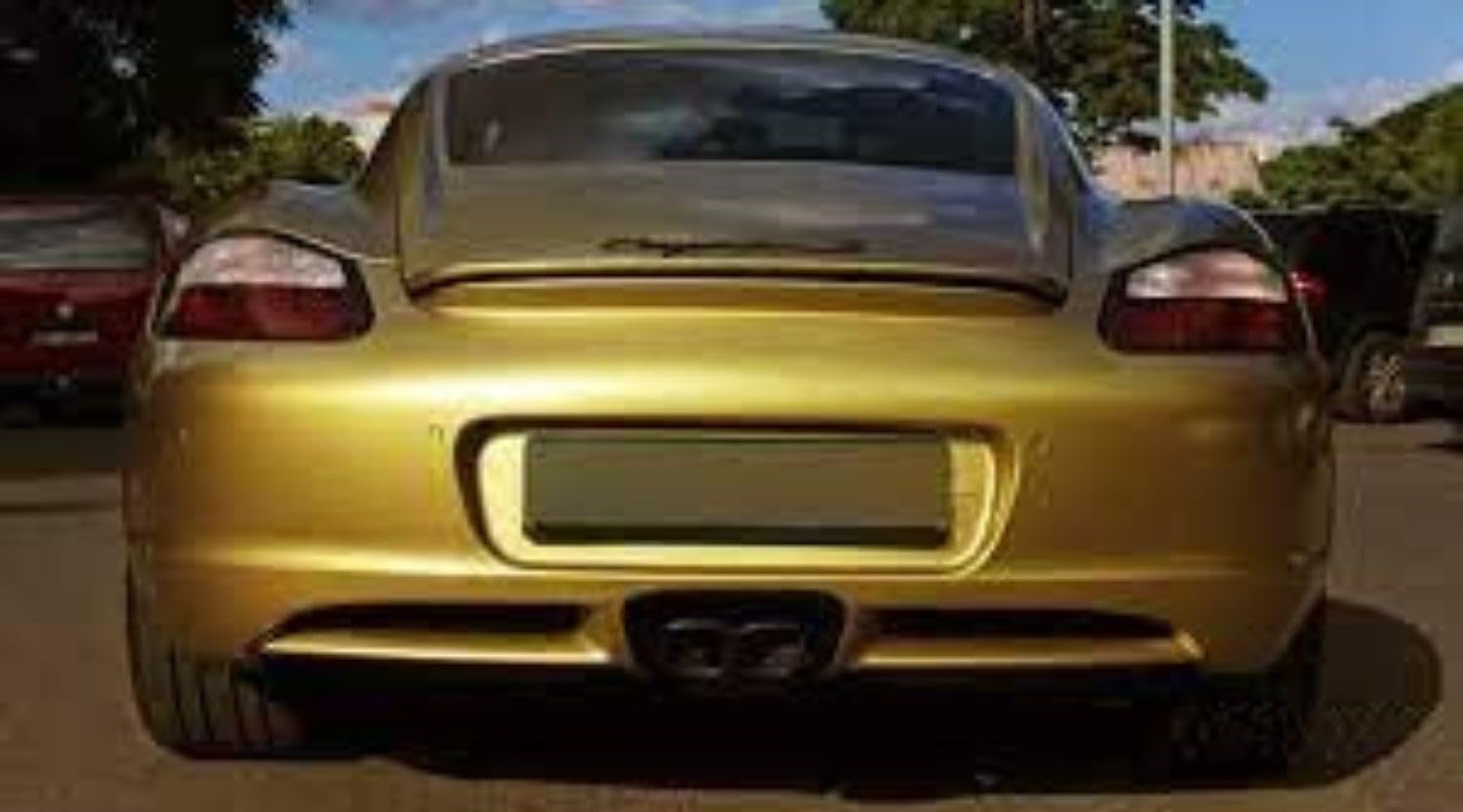 WISDOM Gold Metallic Adhesive Vinyl Wrap Vinyl Sheet Car Wrap Film Self Adhesive Car and Motorcycle Sticker Decal, DIY Decoraton (12x46, Gold Metallic) 4