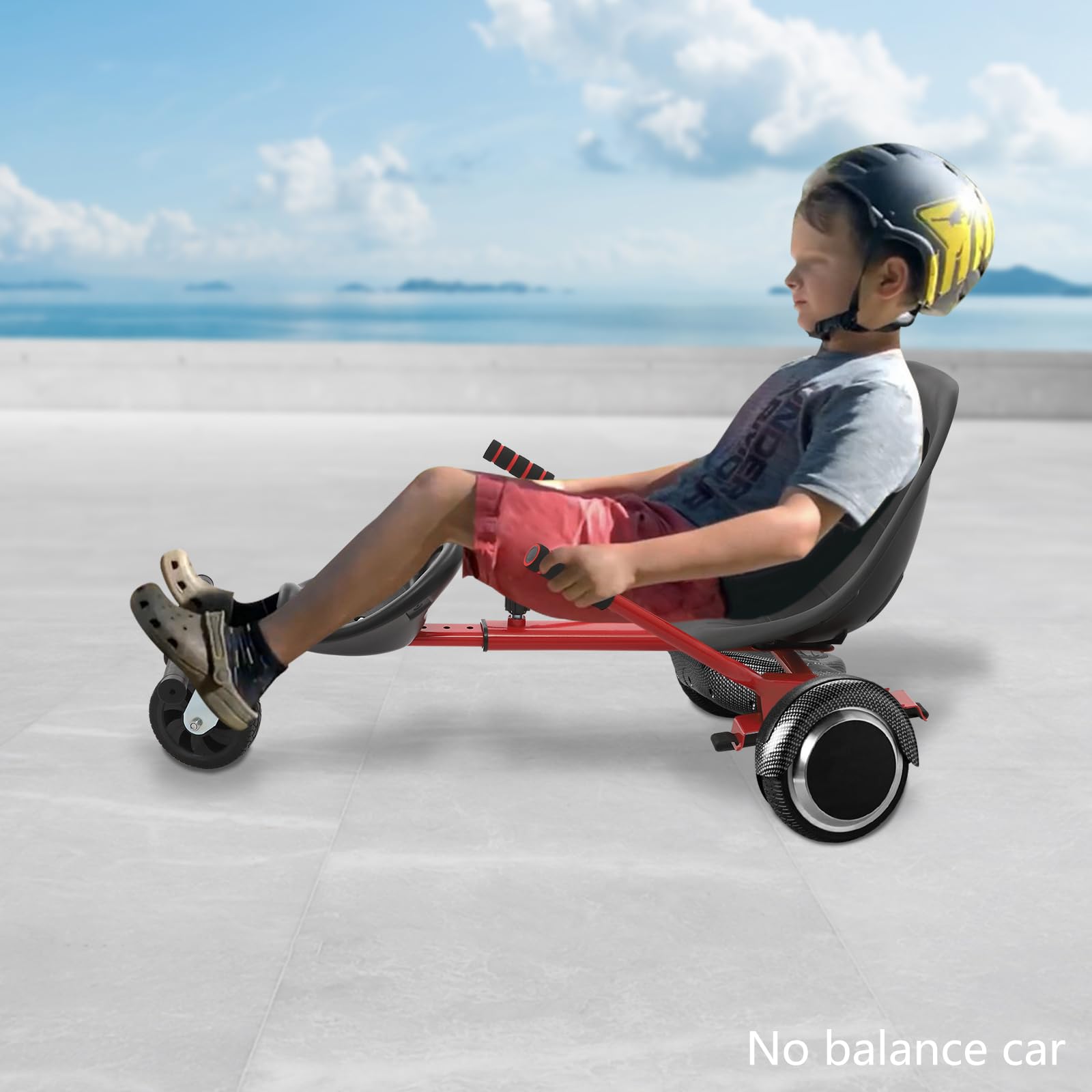 Hoverboard Sitz, Hoverboard mit Sitz verstellbarer, Doppel-Personen-Balance-Roller, Verstellbarer Balancier-Roller für 6,5-10 Zoll, Universal Gokart-Zubehör für Kinder und Erwachsene (Schwarz)