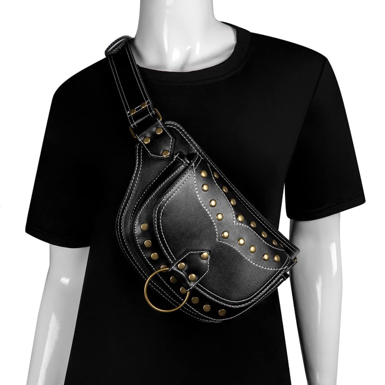 Dajingkj Unisex senderismo táctico riñonera steampunk riñonera gótica bolsa de pecho para motocicleta ciclismo viaje, Fbg007bk, Talla única, Mochila de senderismo