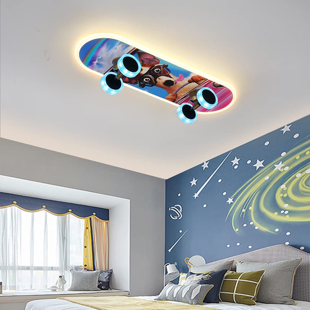 LED plafondlamp met Bluetooth luidspreker en afstandsbediening JDONG 36W, 50CM sterrenhemel, dimbaar, 3000-6500 Kelvin, kleurverandering, IP44 waterdichte plafondlamp (zonder app-bediening