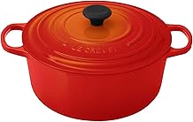 Le Creuset مطلي بالمينا من الحديد الزهر المطلي بالكروم الهولندي ، 7.25 qt. ، Flame