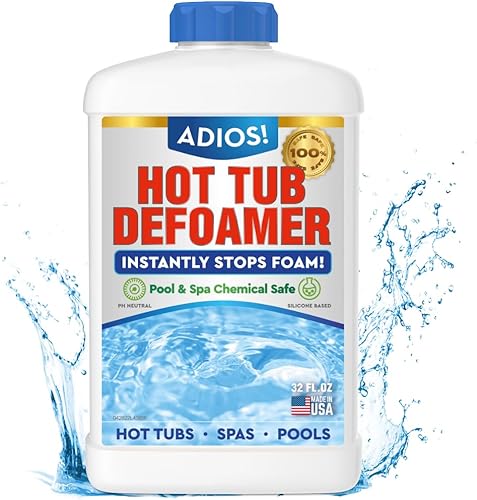 Adios! Antiespumante para bañera de hidromasaje y spa, elimina la espuma rápidamente, fórmula de silicona no tóxica, antiespuma para piscinas, 32