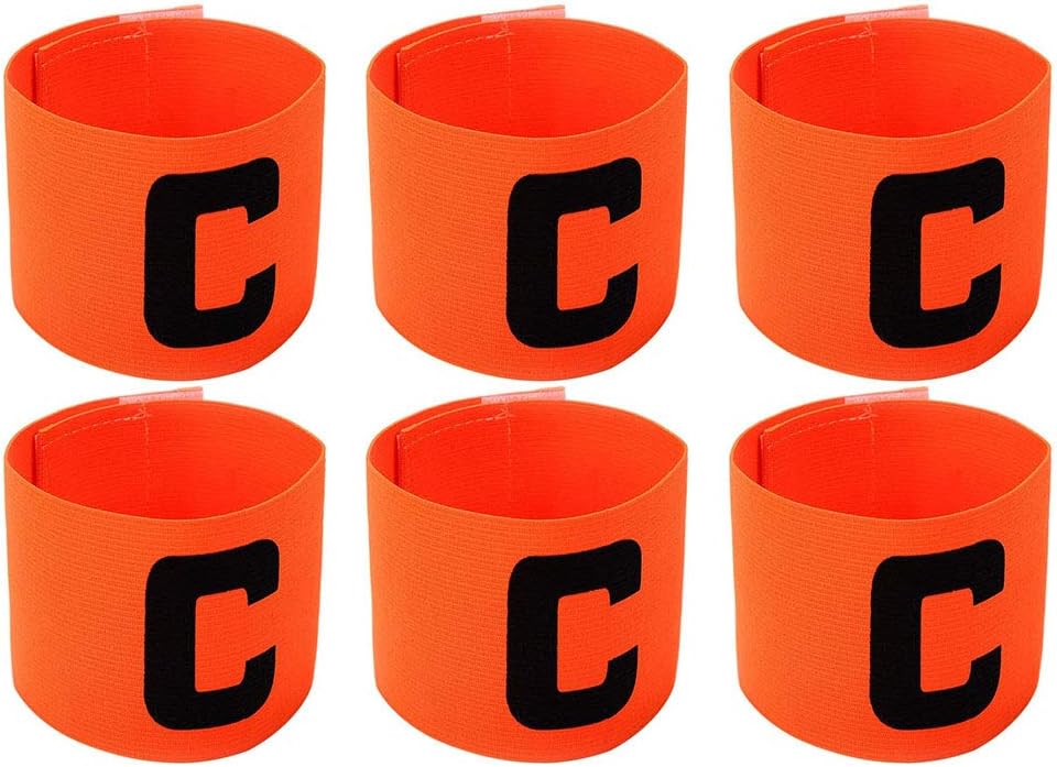 Brazalete de capitán de fútbol elástico de 6 piezas, bandas ajustables para jugadores de baloncesto y fútbol para adultos y jóvenes
