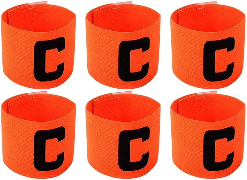 Brazalete de capitán de fútbol elástico de 6 piezas, bandas ajustables para jugadores de baloncesto y fútbol para adultos y jóvenes