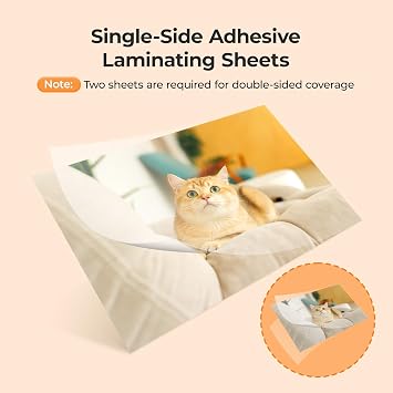 HTVRONT Self-Adhesive Laminating Sheets, 30 Pack, 9x10, Matte