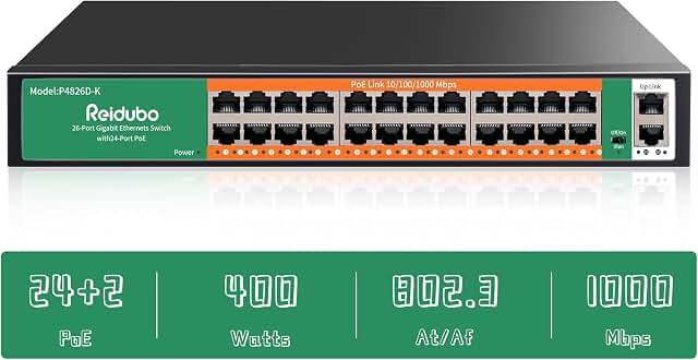 Reidubo 24-Port PoE Switch