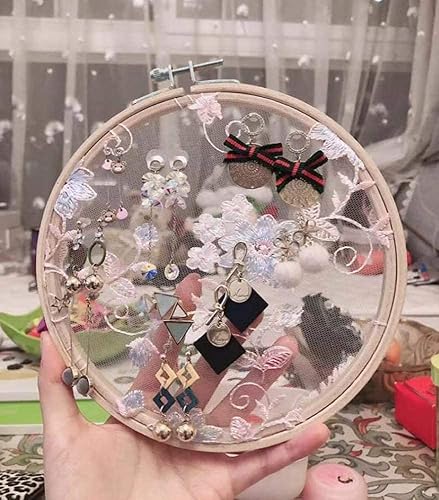 Miniatura 8 de Faylapa Juego de aros de bordado de 8 pulgadas, ajustable, de bambú, para punto de cruz, aro redondo, para bordado, punto de cruz (8 pulgadas, 16