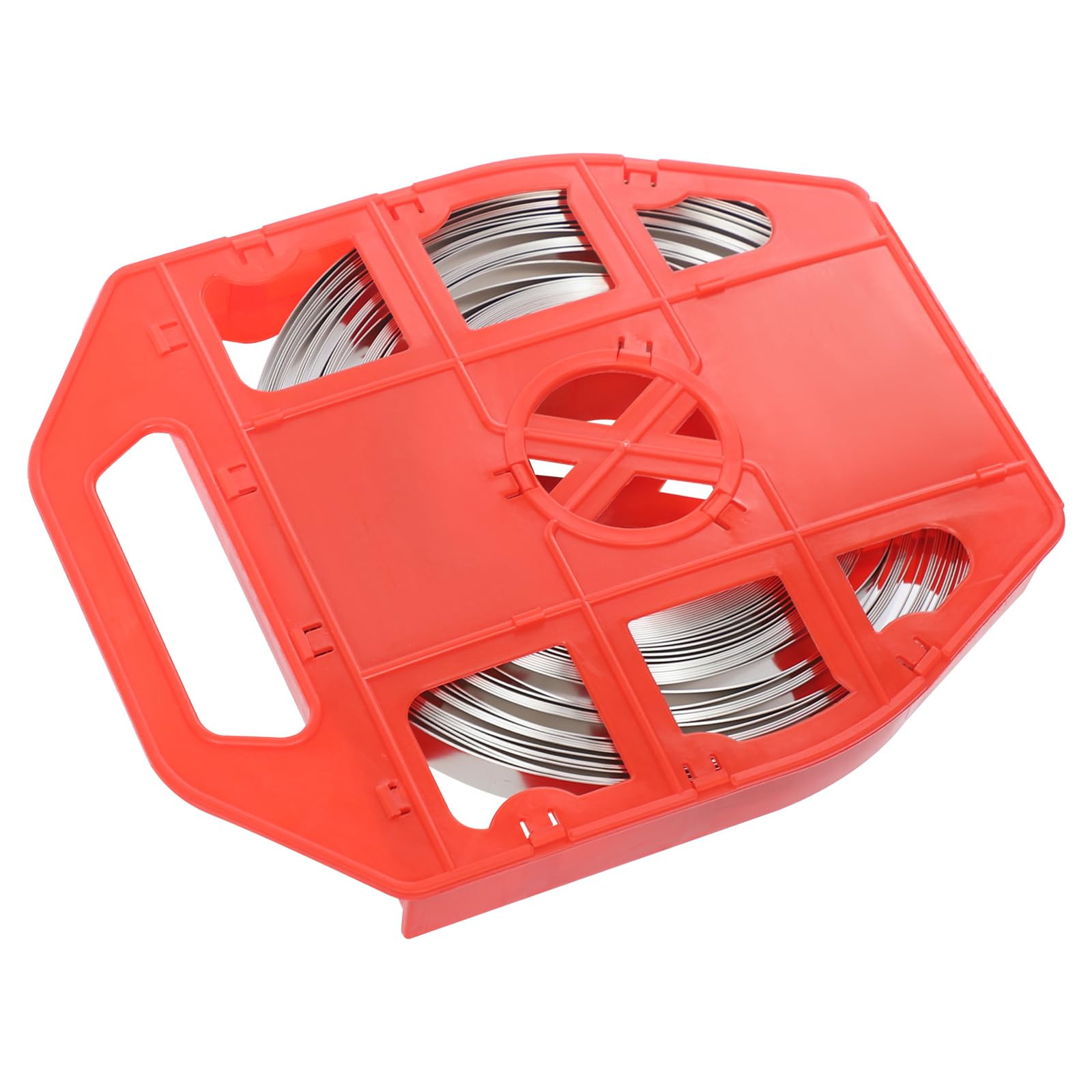 Cinta de acero inoxidable de 30 m, bobina de flejado de acero inoxidable, herramienta de flejado, 19 mm x 0,8 mm, color rojo