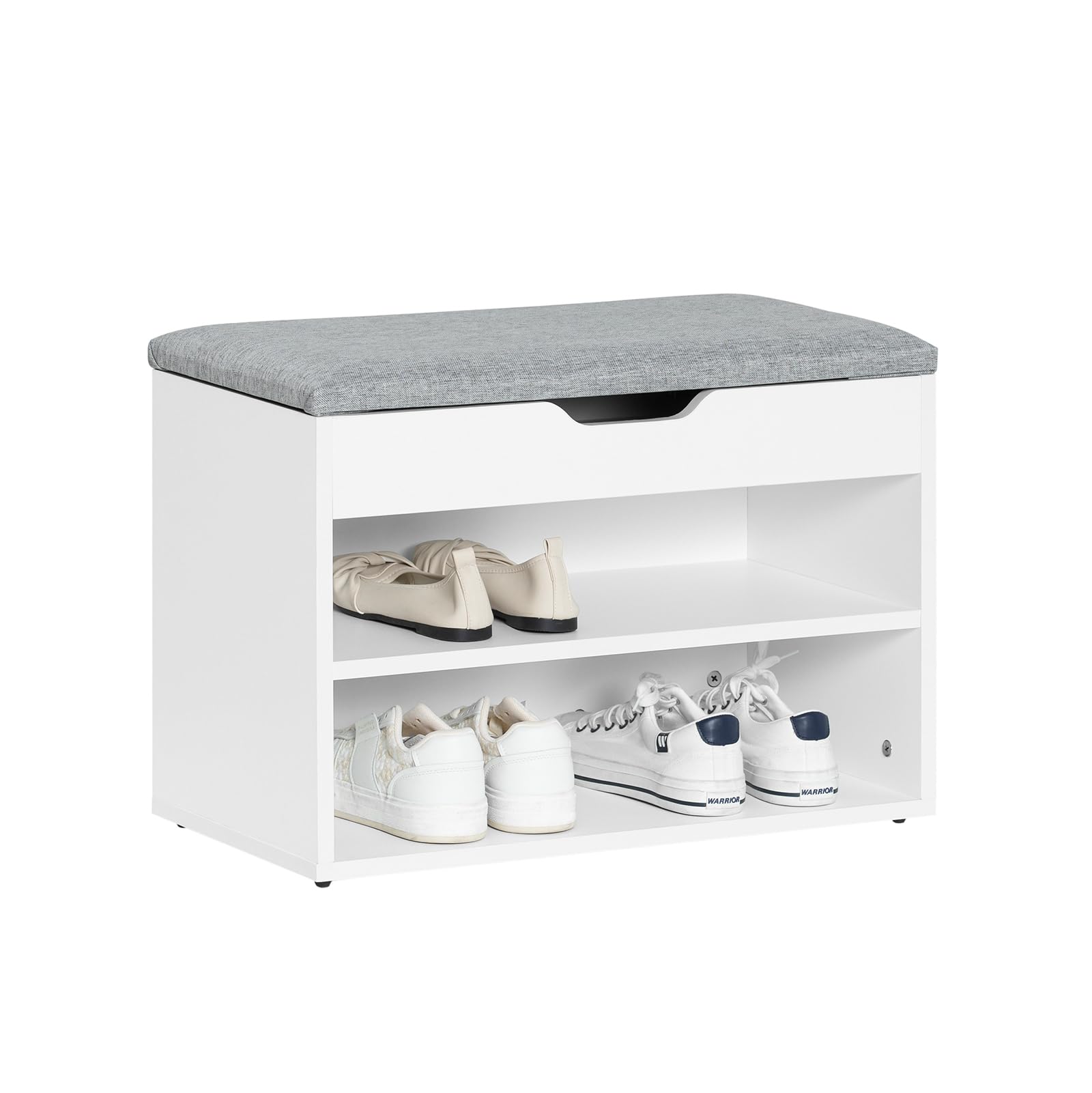 SoBuy Entrance Bench, Entrance Chair, Compact, Shoe Box, Width 23.6 x Depth 11.8 x Height 16.9 inches (60 x 30 x 43 cm), Includes Storage for Small Items, Soft Seat, Shoe Rack, Entryway, Sit, Bench