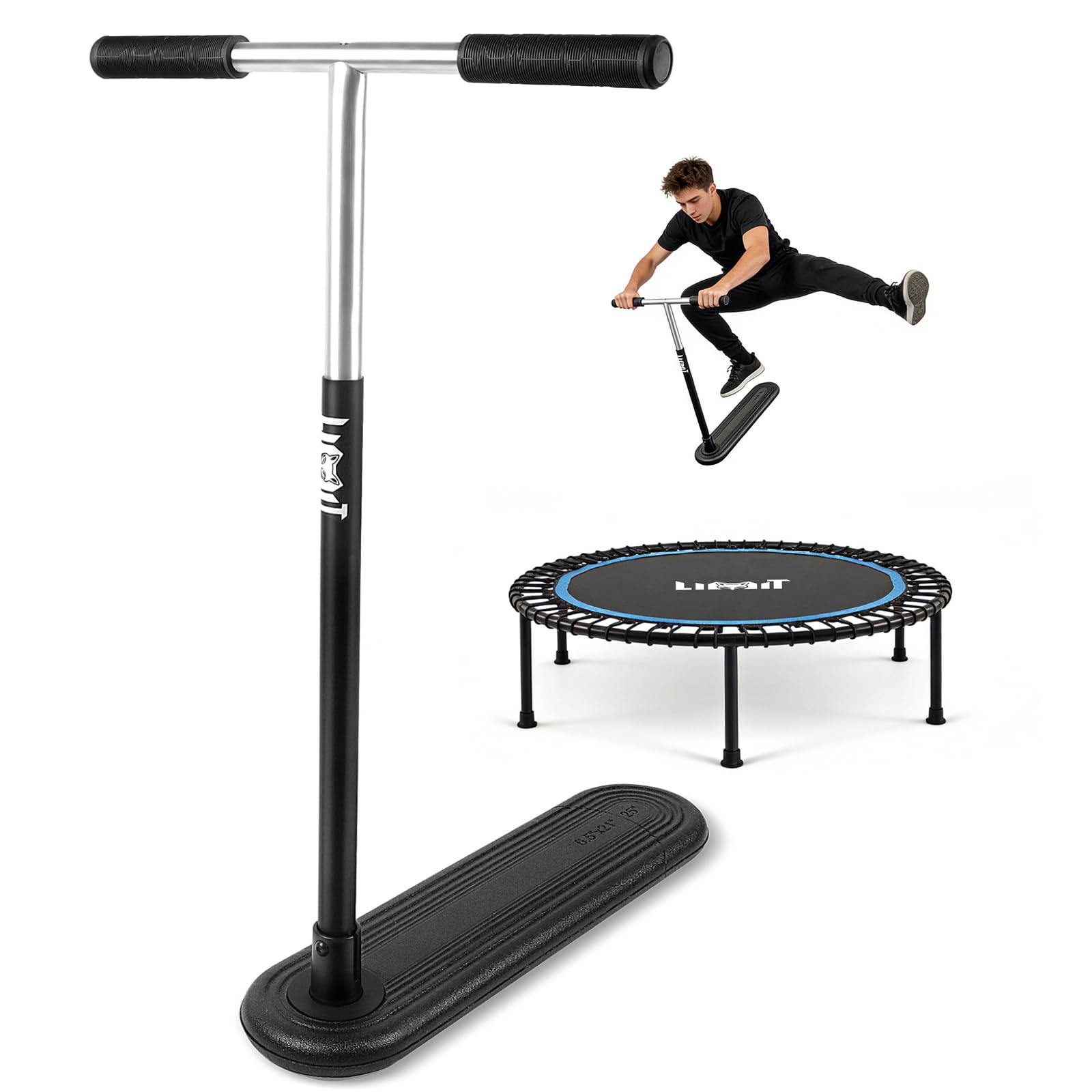 Limit LMTJ01AZ Pro Trampoline Scooter for Teens Adults and Kids Practice Scooter Tricks Adjustable Height for Beginners or Pros Indoors and Outdoors