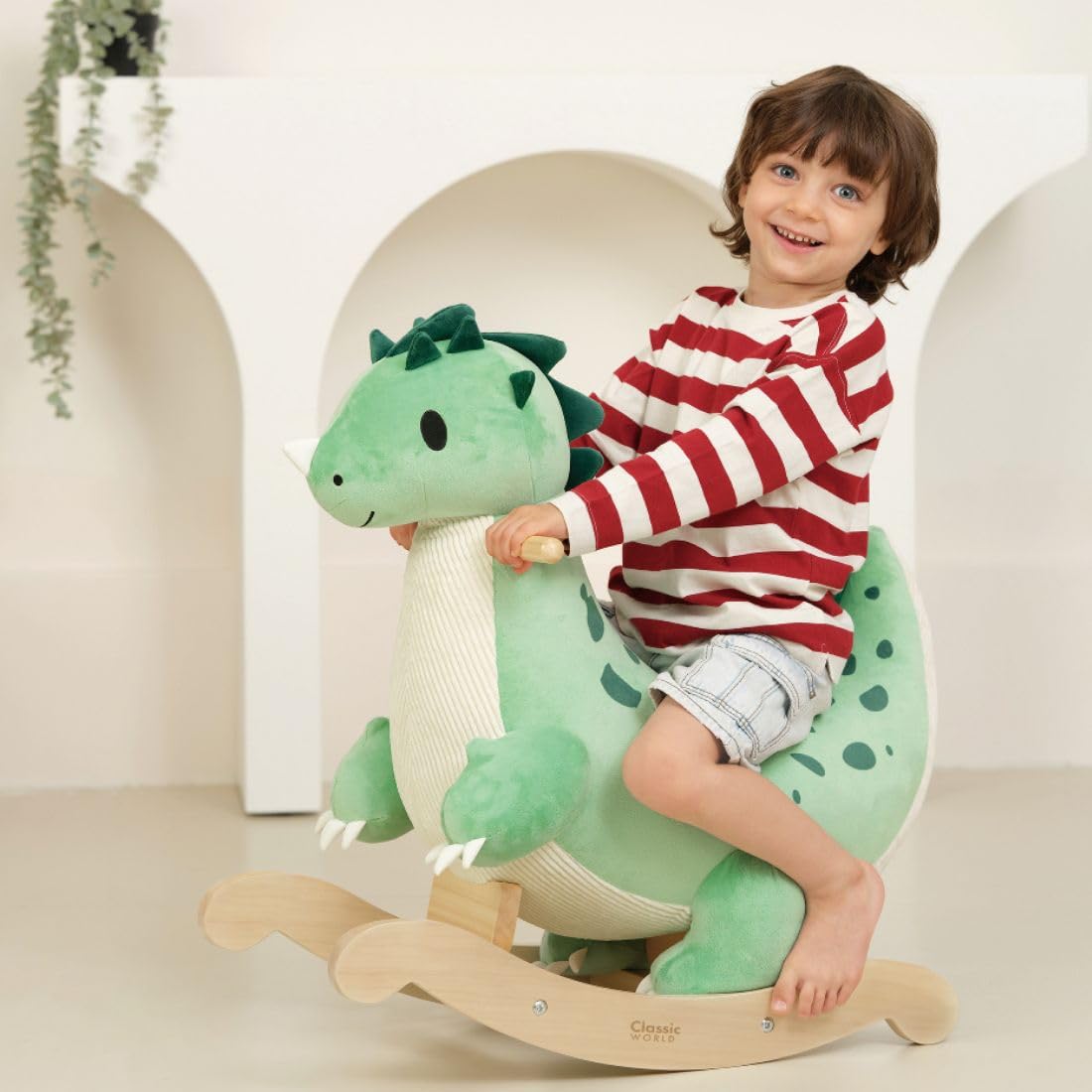 Classic World Holz Schaukelpferd Dinosaurier Spielzeug für Kinder