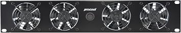 PROCOOL SXT2280 / 2U Silent Temp Controlled Rack Mount Fan/Airflow = Intake/Home Theater AV Cabinet Cooling Broadcast Network Server Recording Studio
