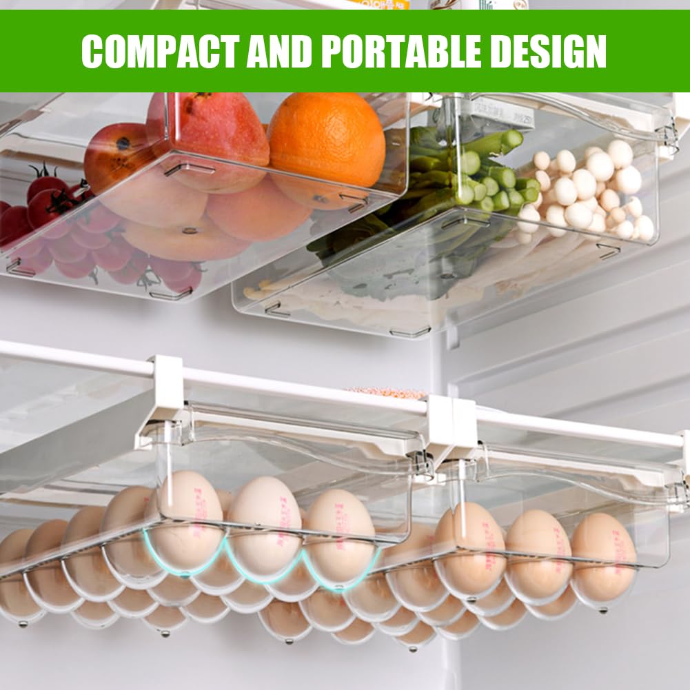 Kühlschrank Organizer, Tutamaz 2Pcs Fridge Organizer und Kühlschrank Organizer Set Schublade Praktischer Küchen Organizer für Eieraufbewahrung und Aufbewahrungsboxen (Eier)