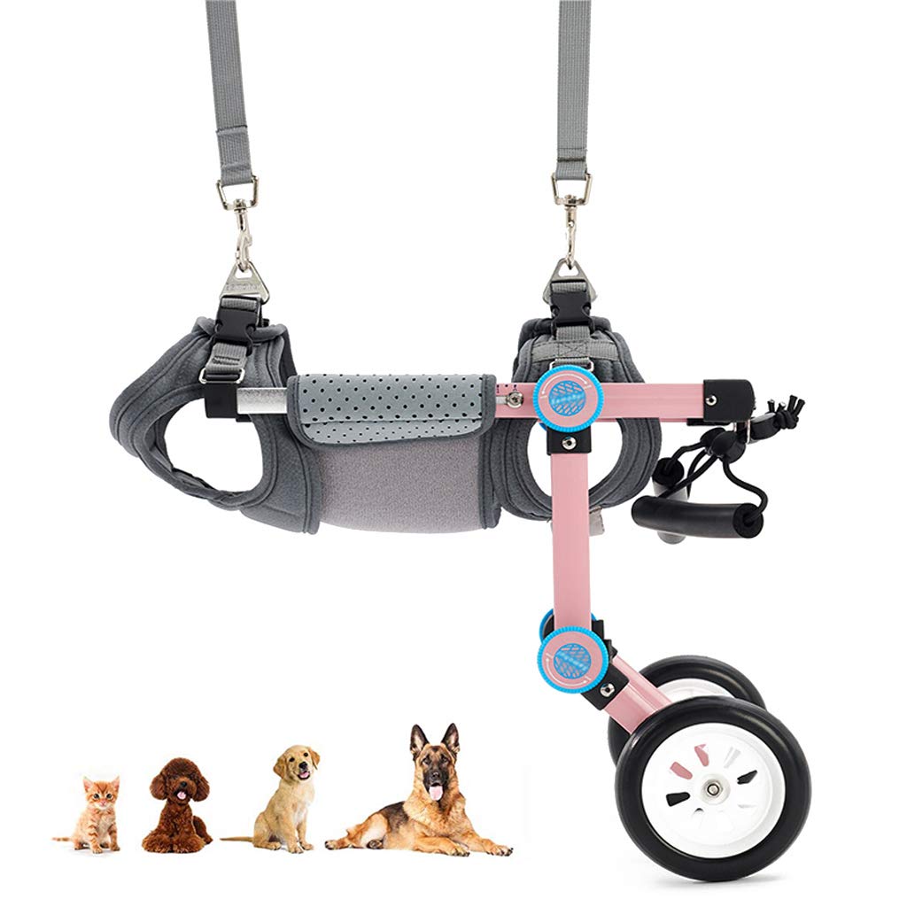 Räder für die Hinterbeine, Mobilitätsrollstuhl für Haustiere, Hunde, volle Unterstützung, 2 Räder, verstellbar für die Rehabilitation der Hinterbeine Kleiner Hunde, einfache Montage