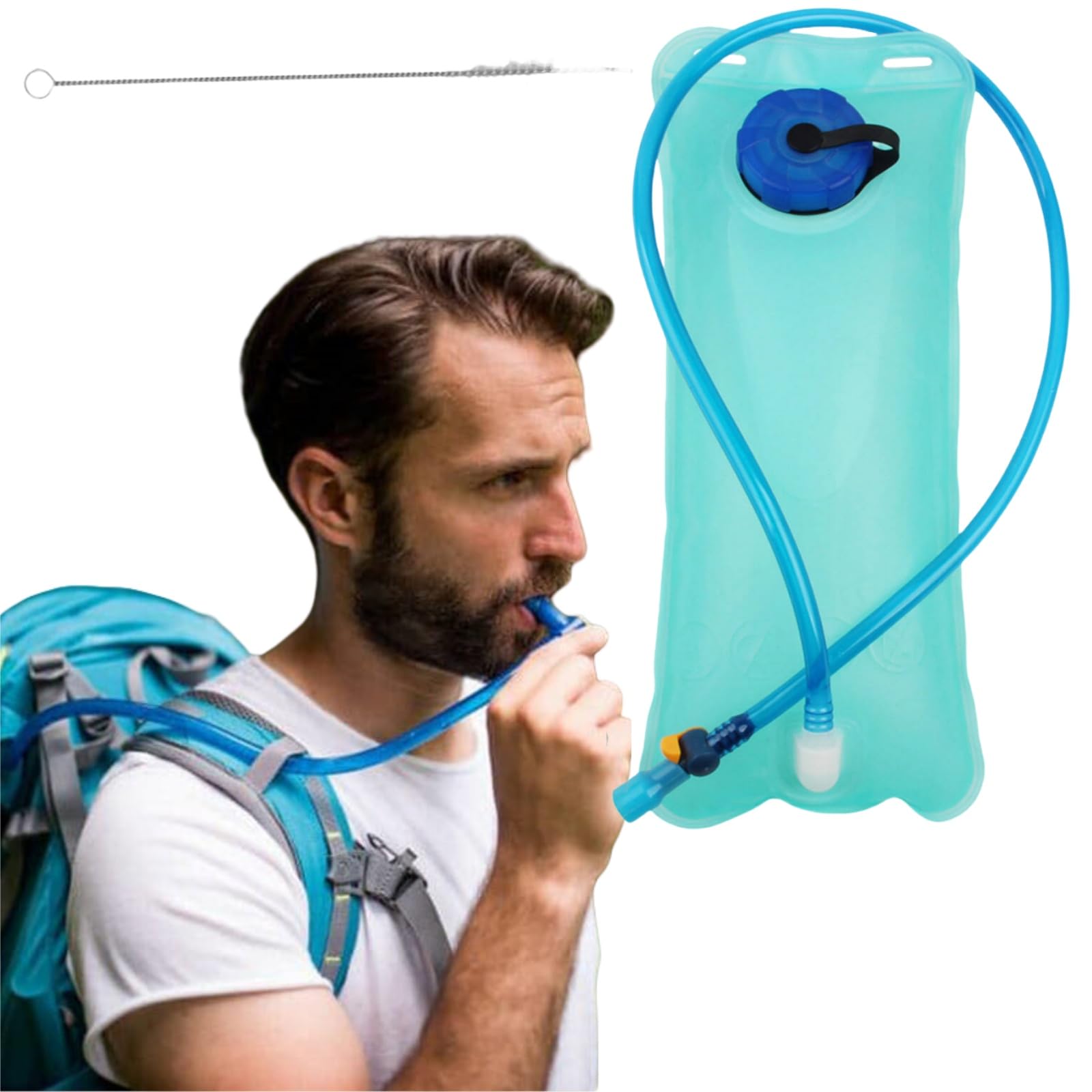 Bolsa De Agua para Mochila Hidratación,Bolsillo de Hidratación,2L Bolsillo de Agua,Bolsa de Agua Portátil,Vejiga de Hidratación,Bolsa de Agua para Exteriores,Trinkblase mit Schlauch