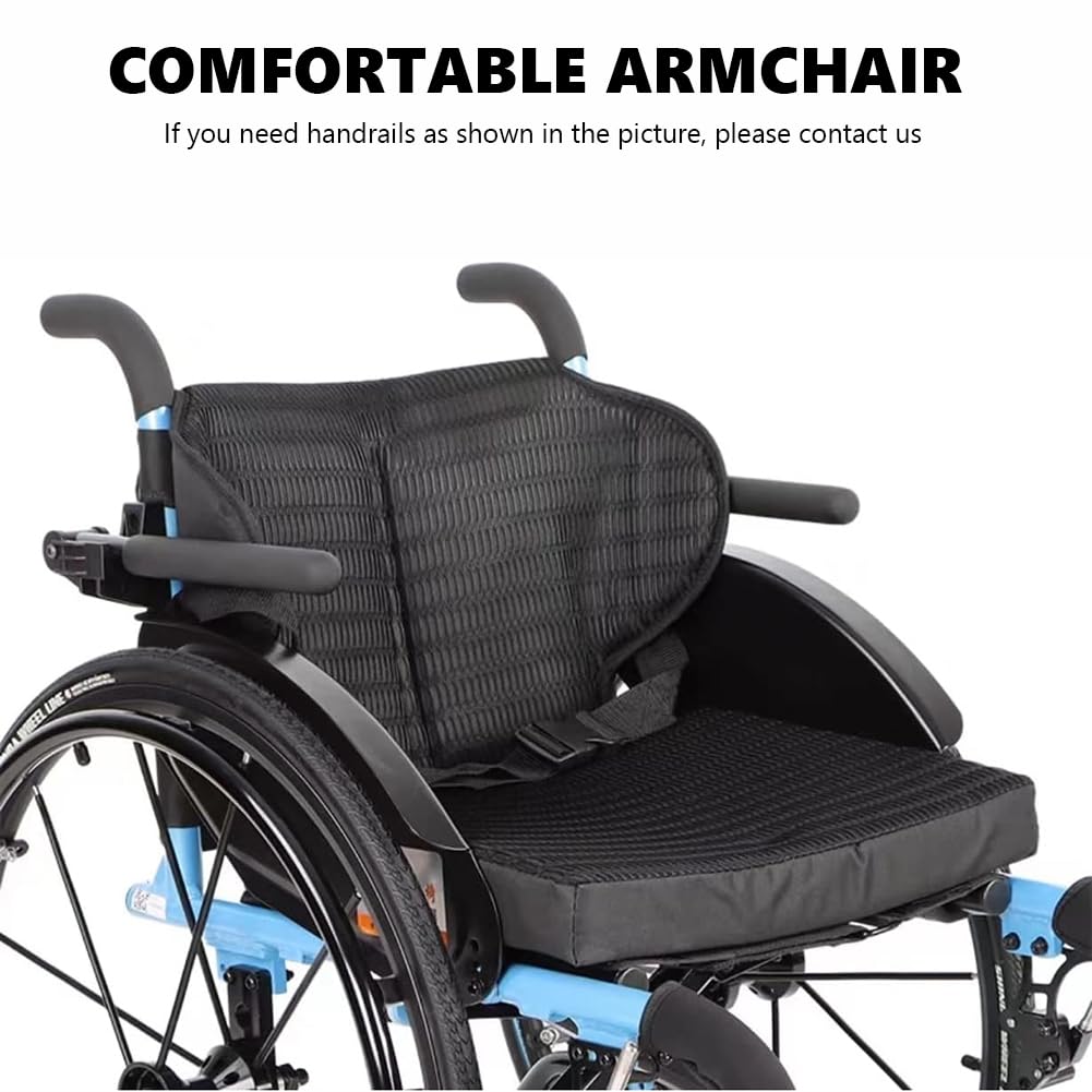 Silla de Ruedas Manual Ligera, Sillas de Ruedas Deportivas Portatiles para Adultos, Silla de Ruedas Plegable de Viaje Transit/Black 38Cm