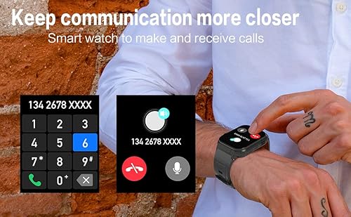 Dico Das Smart Watches With Bluetooth Call(Answer/Dial Calls),60Days Extra-Long Battery Life,Fitness Tracker Watch For Iphone/Android Phone,Ip68 Waterproof(Brown) #TOP2