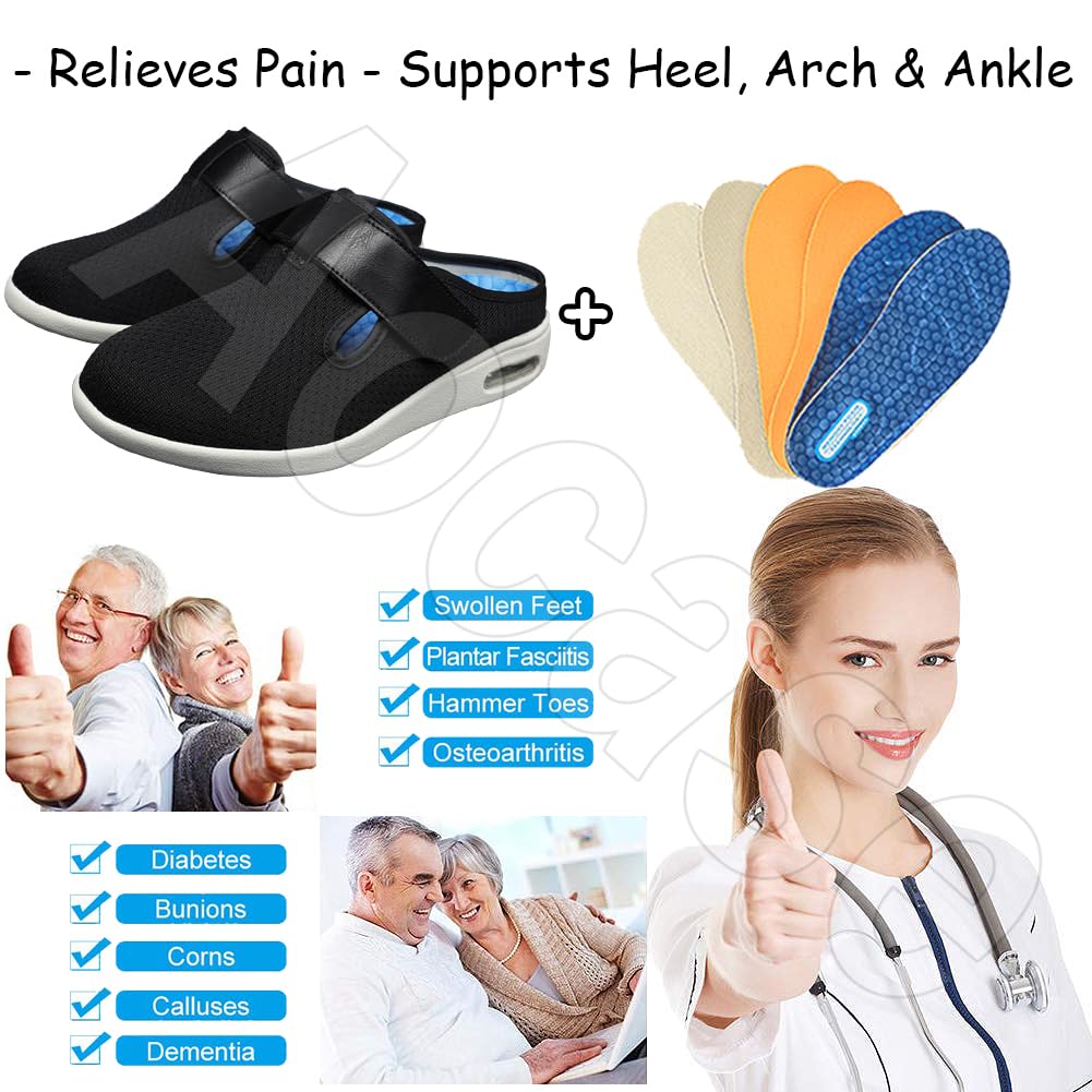 Zapatillas Hombre Extra Confort Zapatos ortopédicos para Mujer Zapatillas ortopédicas para Caminar Zapatos ortopédicos con colchón de Aire y Sandalias sin Cordones,Lightgrey,40 EU