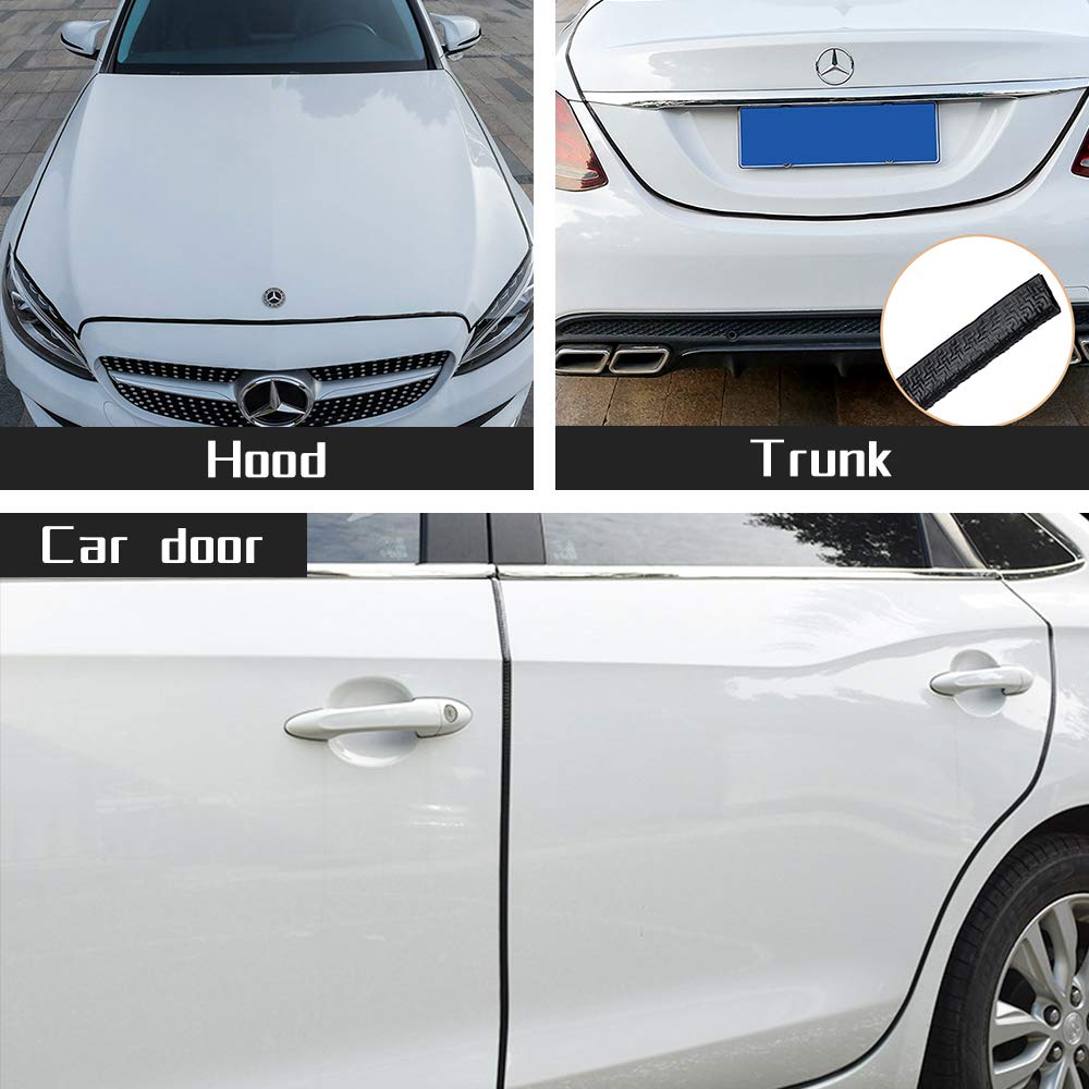 ZoneYan Guarnizione Auto Universale - Protezione Porta in Gomma, Striscia Portiera Nero (5m)