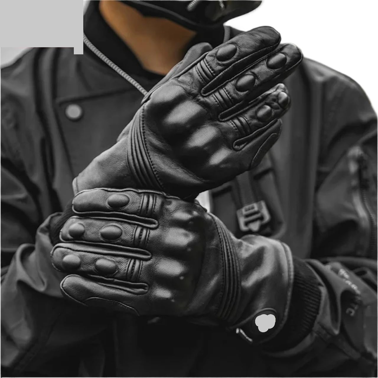 Genérico Compatible con Guantes de Moto de Invierno Motowolf | Guantes de montar con pantalla táctil térmica a prueba de viento de cuero genuino