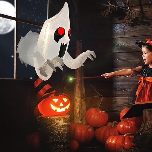 Miniatura 2 de Muñeco de nieve navideño inflable iluminado para interiores y exteriores, decoración de patio con ventilador integrado y cuerdas de anclaje de 8