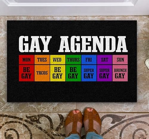 Funny Indoor Doormat - Gay Pride Welcome Mat