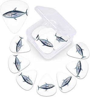 Tuna Thunnus print Guitar Picks 12 Pack Personalized Guitar Picks with Storage Box Guitar Accessories for Ukulele Electric Acoustic Guitars Bass