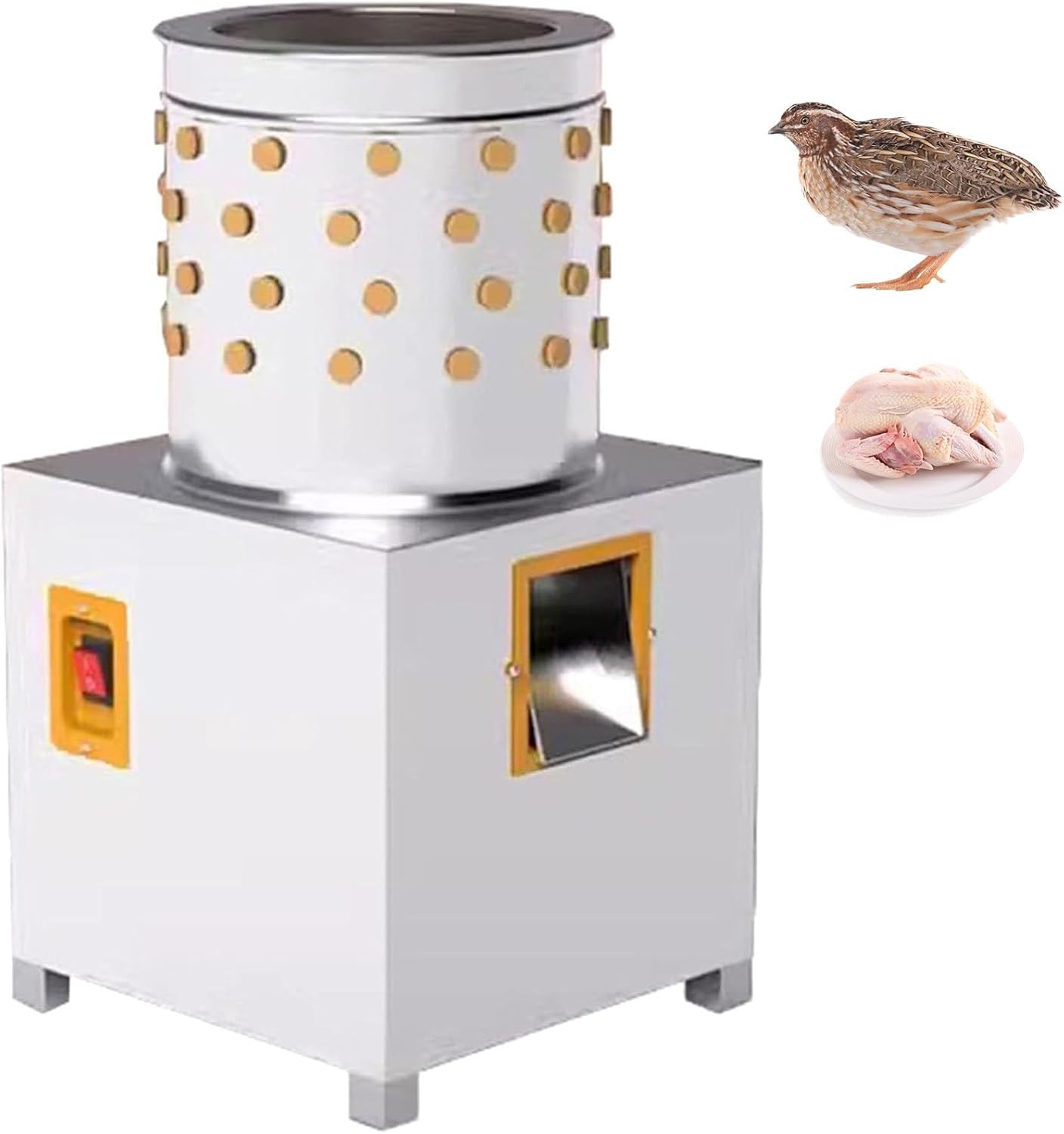 Fbjamz Quail Plucker, Chicken Plucker Remover Poultry, Chicken Plucker Stainless Steel, Small Chicken Dove Plucking Machine