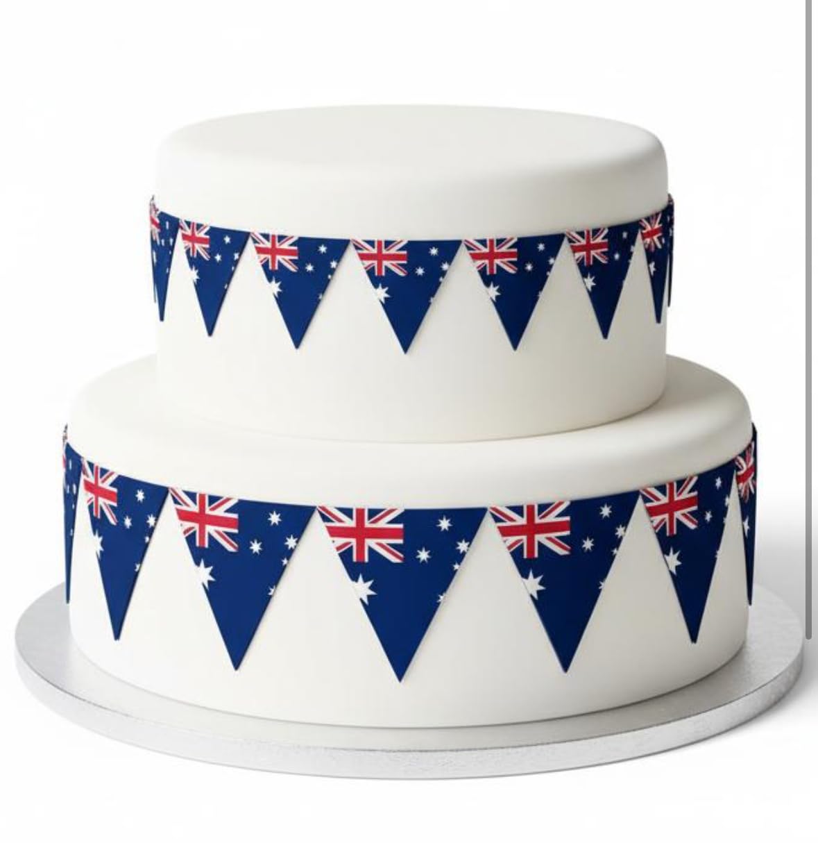 Edible Icing Sheet Australian Australia Flag Cake Bunting Decoration Topper- Perfect for Larger cakes - Easy to Use