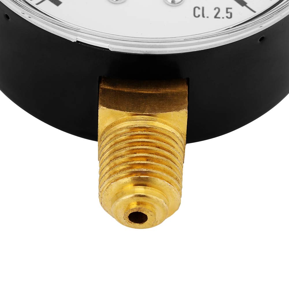Manómetro De Presión De Agua Y Aceite De Aire, Herramienta De Medición De Presión De Manómetro De Montaje Lateral De 1/4 Pulgadas Npt 0-10 Bar,