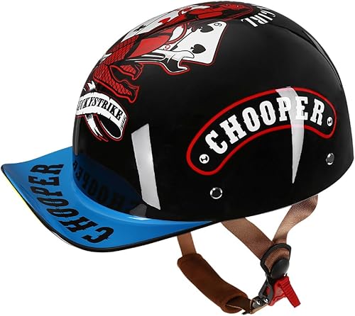 Miniatura 2 de Casco de estilo vintage abierto de estilo retro para motocicleta, gorra de béisbol, medios cascos con lente desplegable para hombres y mujeres,