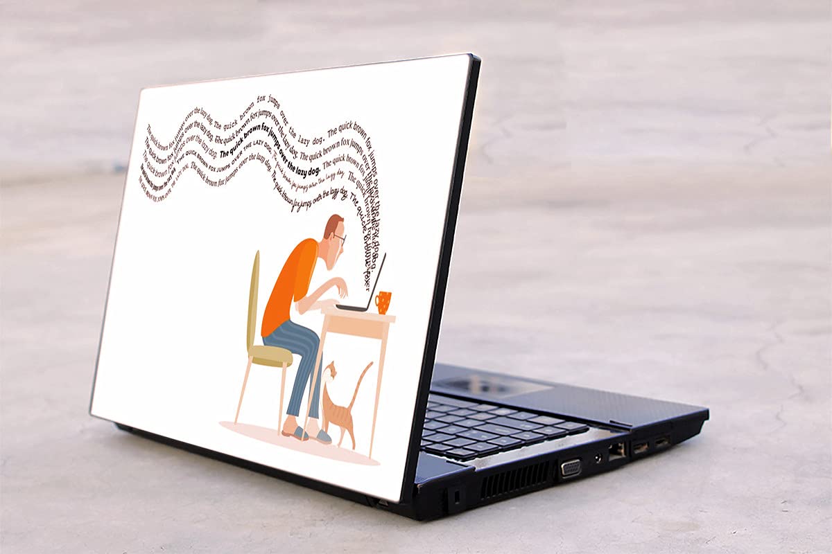 Yuckquee™ Studious Boy Laptop Skin Printed on 3M Vinyl, HD,Laminated, Scratchproof,Laptop Skin/Sticker/Vinyl 14.1, 14.4, 15.1, 15.6 inches F-39