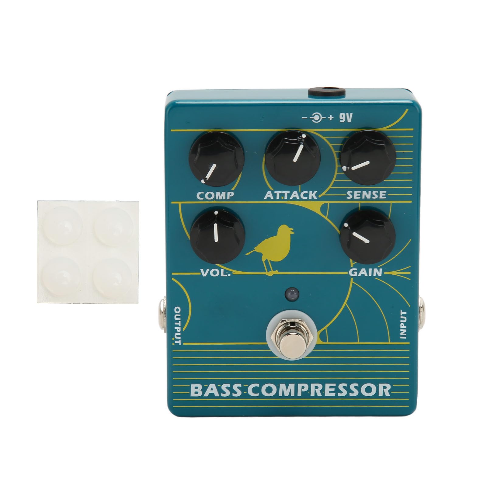 RIZGHWOY Effetto di Compressione del Pedale in Alluminio a Basso Pedale per i Musicisti Livello 1/4in Mono Jack per i Bassisti
