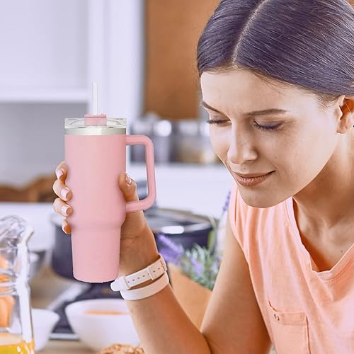 Miniatura 3 de Pajitas de repuesto para vaso de viaje Stanley Adventure Quencher de 40 onzas, paquete de 6 popotes de plástico reutilizables con cepillo de