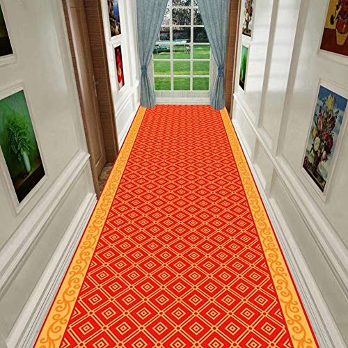 Tapis de passage d'allée résistant à l'usure plaid orange