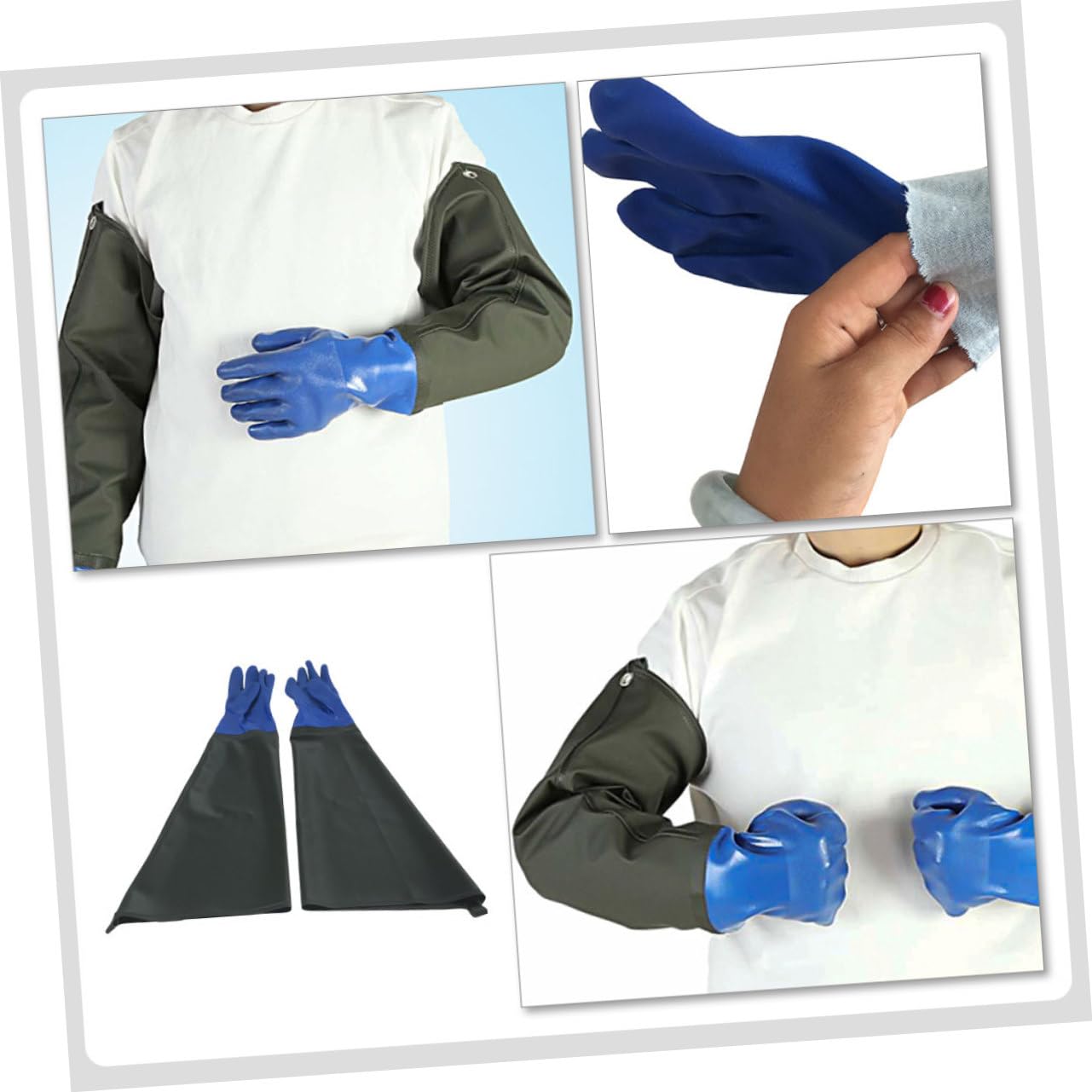 Guantes de Pvc Antideslizantes de Alta Resistencia para Uso Industrial | 1 Par, Impermeables, Diseño Creativo, para Industria del Petróleo y Minería del Carbón
