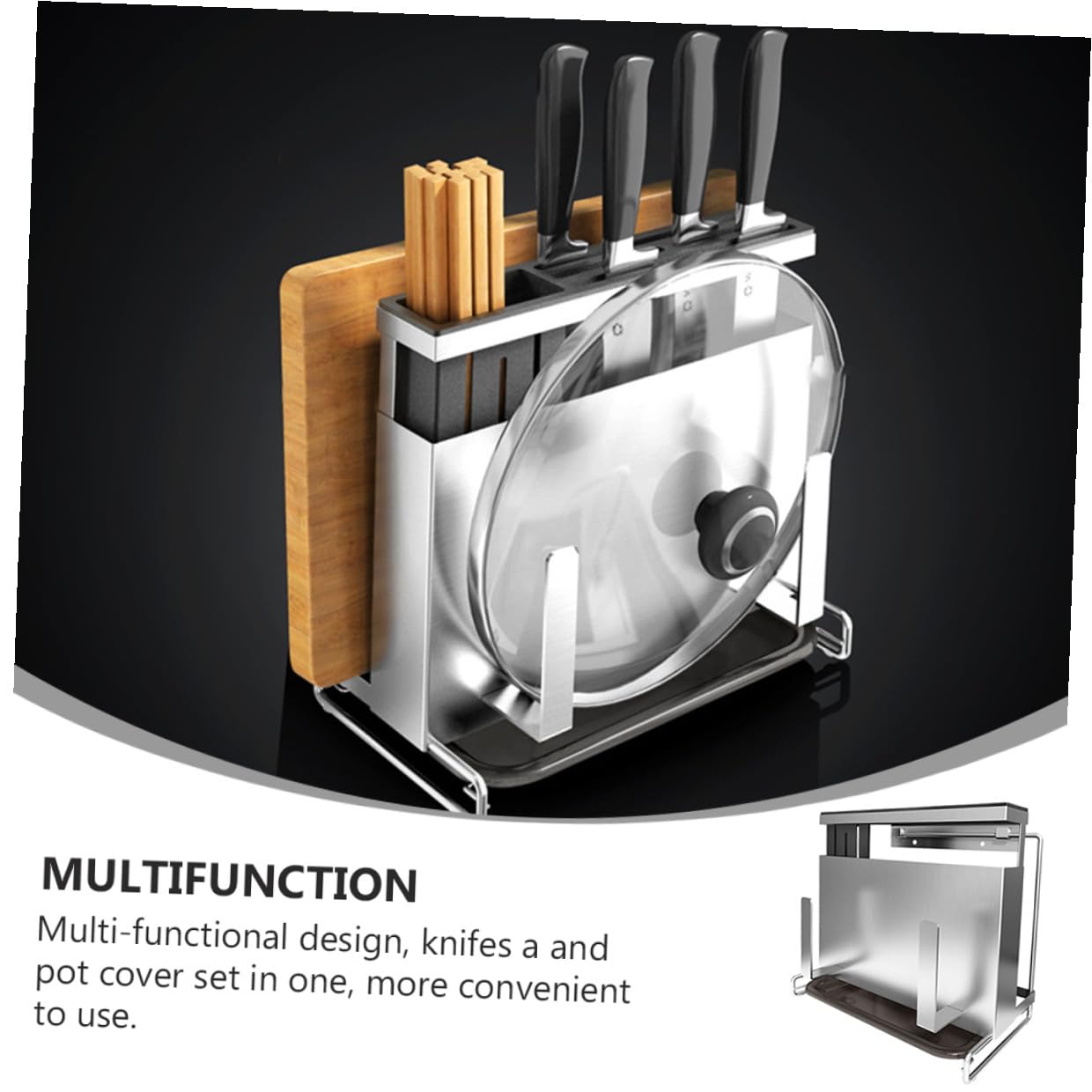 ULTECHNOVO Support de Rangement Multifonction pour Couteaux et Baguettes Porte-ustensiles de Cuisine pour Organiser Plan de Travail et Économiser de Espace