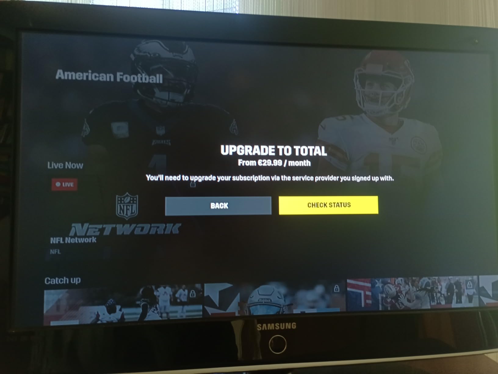 (Update: Problem gelöst) Inkompatibel mit dem NFL-Gamepass-Abo