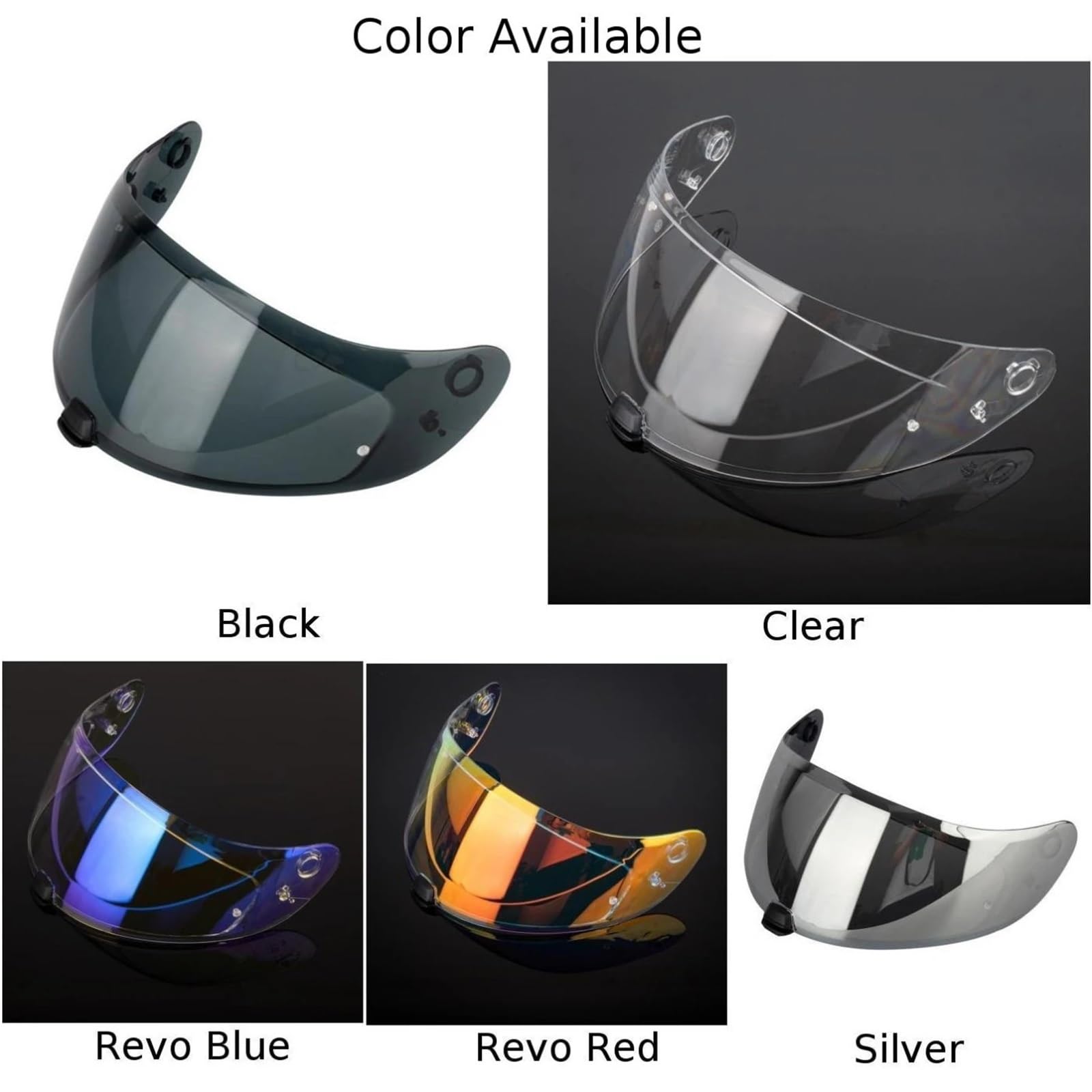 Visiera per casco Visiera for casco da moto Lente for Accessori for Copricasco for protezione antipioggia antigraffio(Revo Blue)