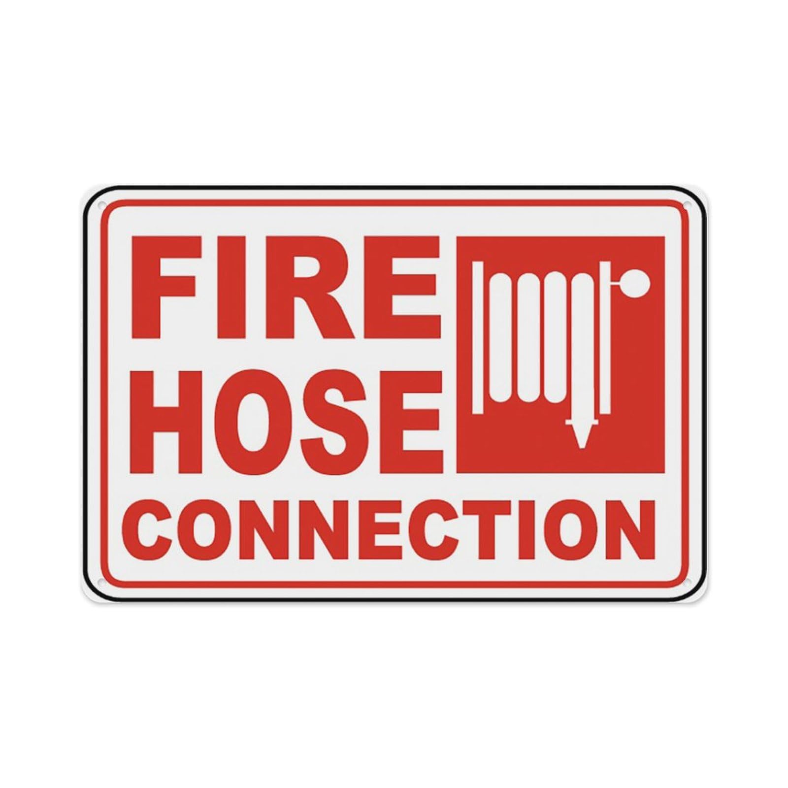 Peiyeety A10 Fire Hose Connection Sign Aluminum Tin Warning Signs For Home Outdoor Garden 12X16 Inches