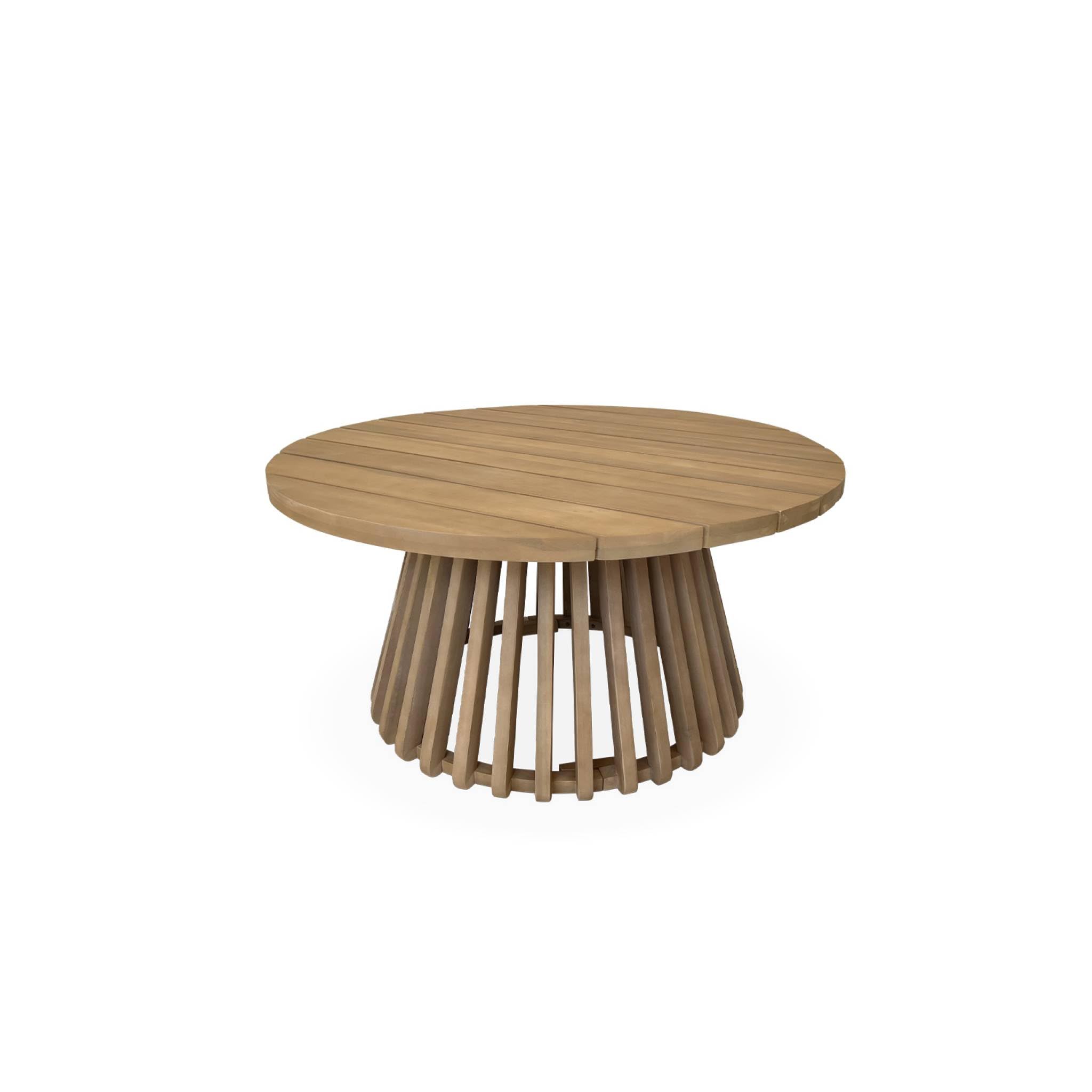sweeek - Table Basse de Jardin Ronde en Bois d'acacia. intérieur/extérieur Ø80cm