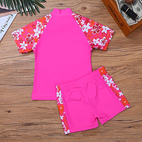 Image of ranrann Girls 2PCS Tankini Floral Printed Tops with Bottoms Set UPF 50+ Swimwear Bathing Suit
