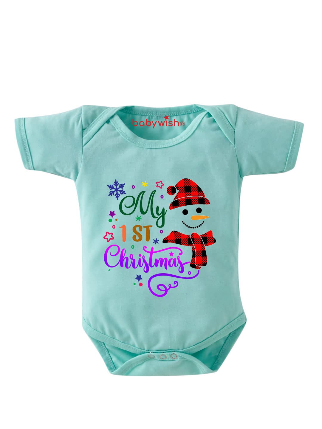baby wish Baby Christmas Bodysuits Newborn Santa Baby Romper Half Sleeve Unisex Romper My First Christmas Teddy Theme