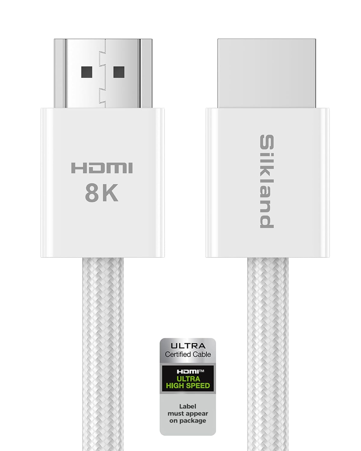 Silkland Certified HDMI 2.1 Cable Compatible with PS5 and Xbox Series X/S, 10FT Braided, Minimalist Design, 4K@120Hz 8K@60Hz, 48Gbps Ultra High Speed HDMI Cable, DTS:X,HDR for TV/MacBook Pro/Mac mini