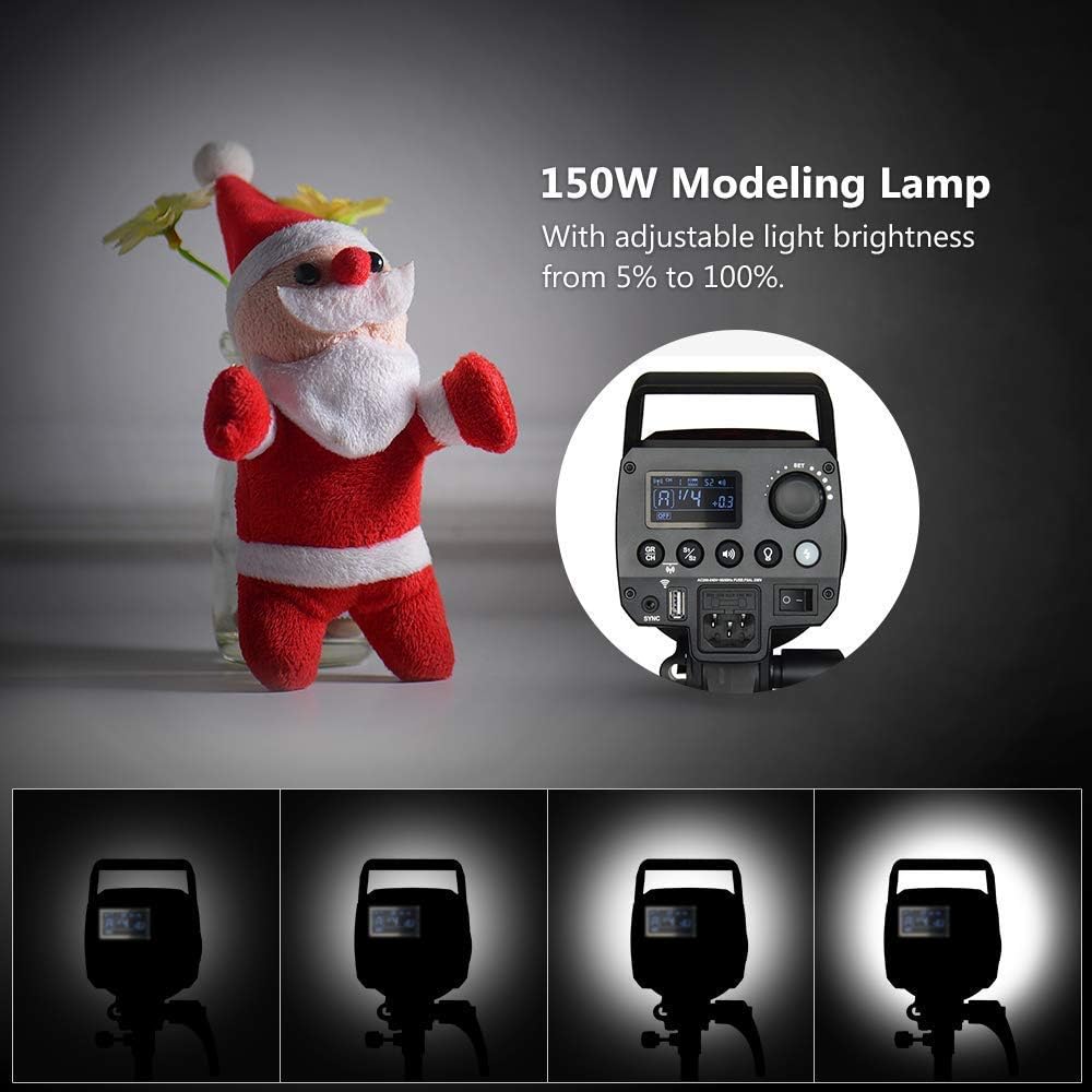 Godox MS300 Compact 300Ws LED Video Light, 5600K 2.4G Wireless X System, 0,1-1,3s Recyclingzeit, mit Bowens Mount 150W Einstelllampe für Studiofotografie, Porträt,Stilllebenfotografie