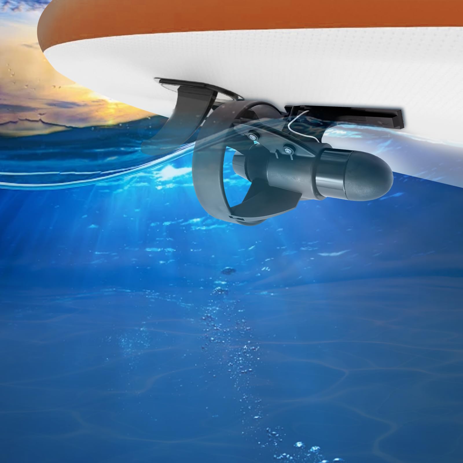 CNCEST Paddle Board Motor for Paddleboards Surfboards, 12V Battery Electric Motorized Fin Stand Up Paddle Board Surf & SUP Propeller Motor for Paddle Board (Battery Not Include)