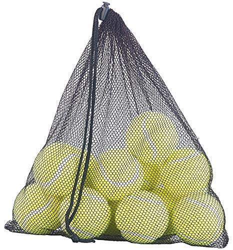 Speeron Tennis-Ball: 12er-Set Tennisbälle für Fortgeschrittene, 65 mm Ø, gelb, Tragenetz (Anfängerball für Tennis, Übungsball für, Spielbälle)
