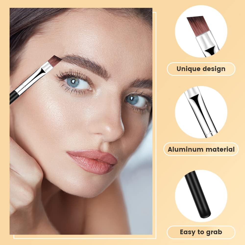 Juego de brochas para sombra de ojos, 8 PCS, brocha cosmética multifunción, brocha para delineador de ojos, brocha correctora, brochas para pestañas, brocha para polvo con ángulo biselado para cejas