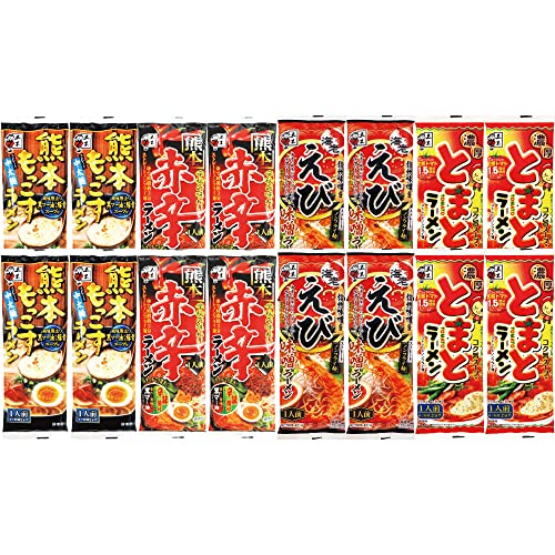 【Amazon.co.jp限定】【セット商品】五木食品 1食棒状ラーメン全4種コンプリート×各4個 計16個セット(熊本もっこす123g/赤辛120g/えび味噌120g/濃厚とまと120g 各4個 計16個)